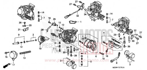 CARBURATEUR (PIECES CONSTITUTIVES) VF750CX de 1999